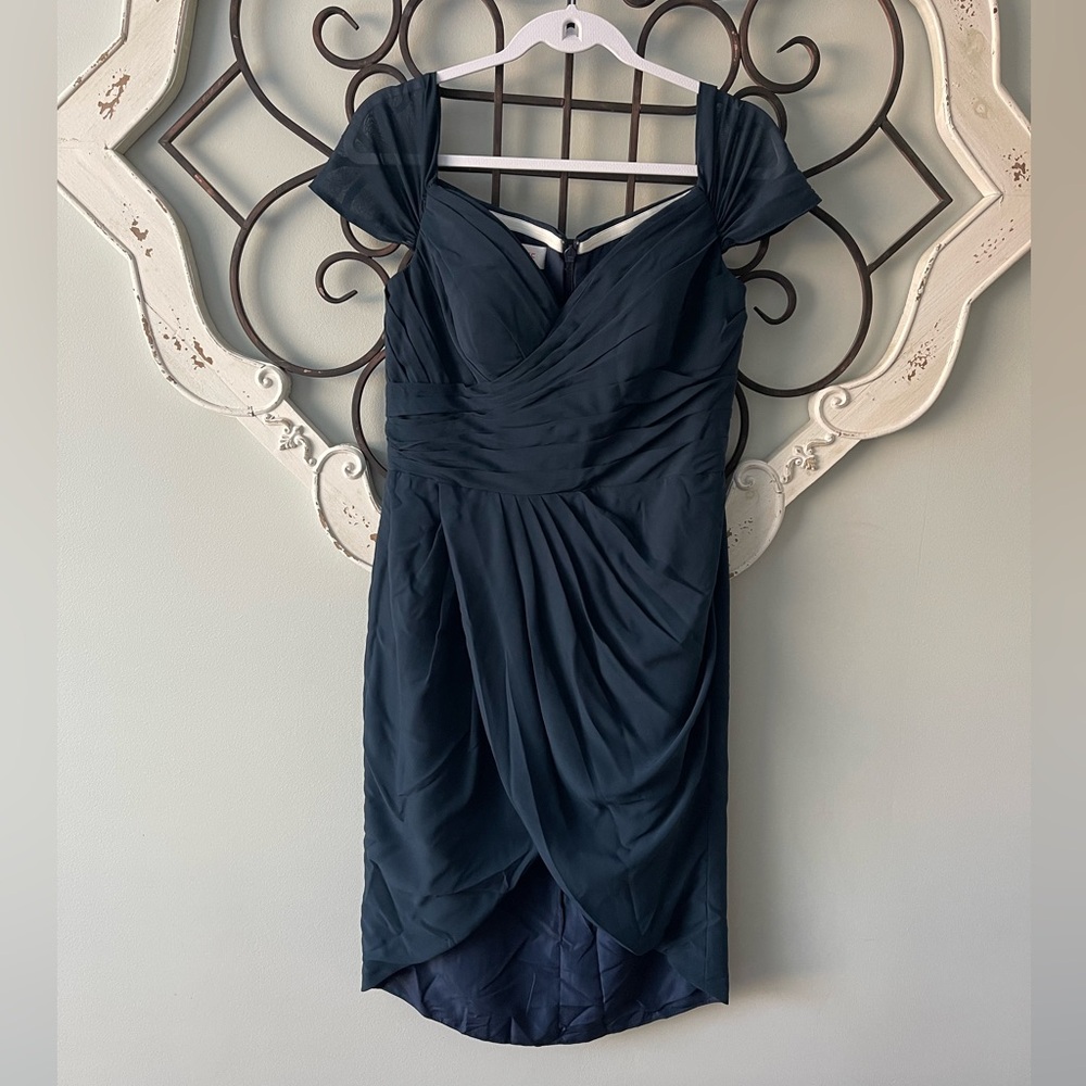 Women’s JJs House Off the Shoulder Asymmetrical Chiffon Cocktail Dress